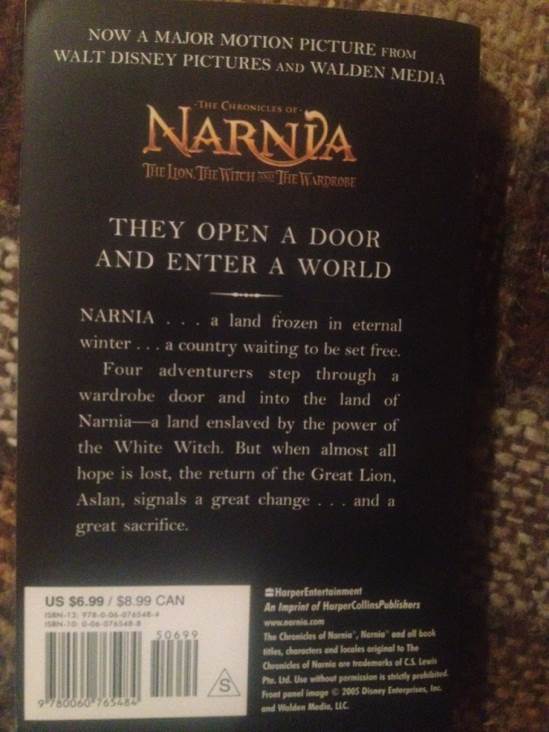Narnia 1: The Lion Witch, And The Wardrobe - C.S. Lewis (HarperFestival - Paperback) book collectible [Barcode 9780060765484] - Main Image 2