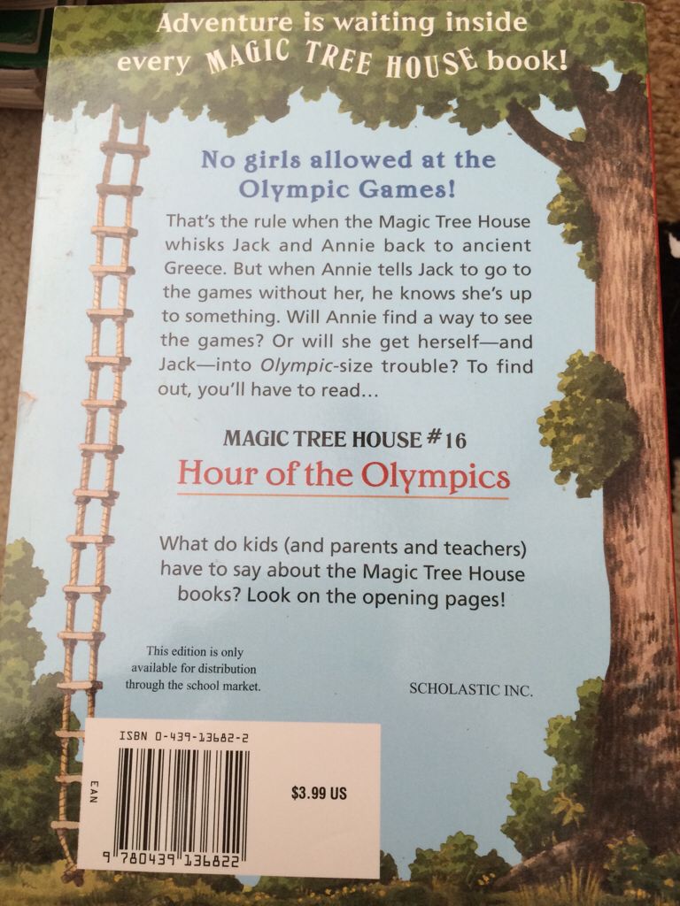 Magic Tree House #16: Hour of the Olympics - Mary Pope Osborne (Scholastic Inc. - Paperback) book collectible [Barcode 9780439136822] - Main Image 2