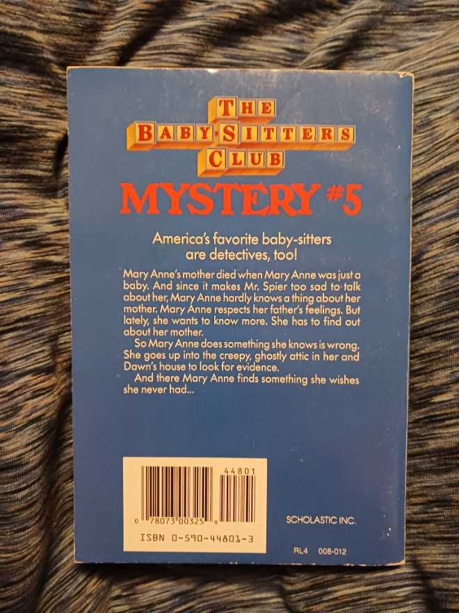 Baby-Sitters Club Mystery #5 Mary Anne and the Secret in the Attic - Ann M. Martin (Scholastic Paperbacks) book collectible [Barcode 9780590448017] - Main Image 2