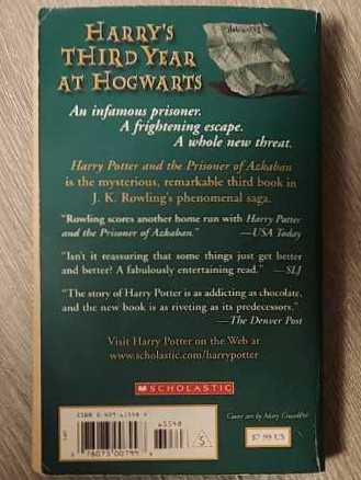 Harry Potter and The Prisoner Of Azkaban - J.K. Rowling (Scholastic Inc. - Paperback) book collectible [Barcode 9780439655484] - Main Image 2