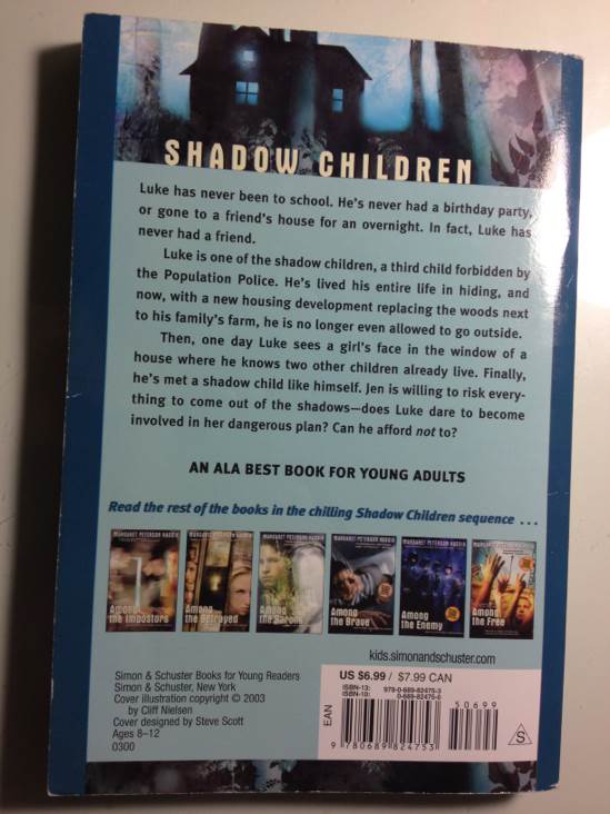 Among the Hidden - Margaret Peterson Haddix (Aladdin - Paperback) book collectible [Barcode 9780689824753] - Main Image 2