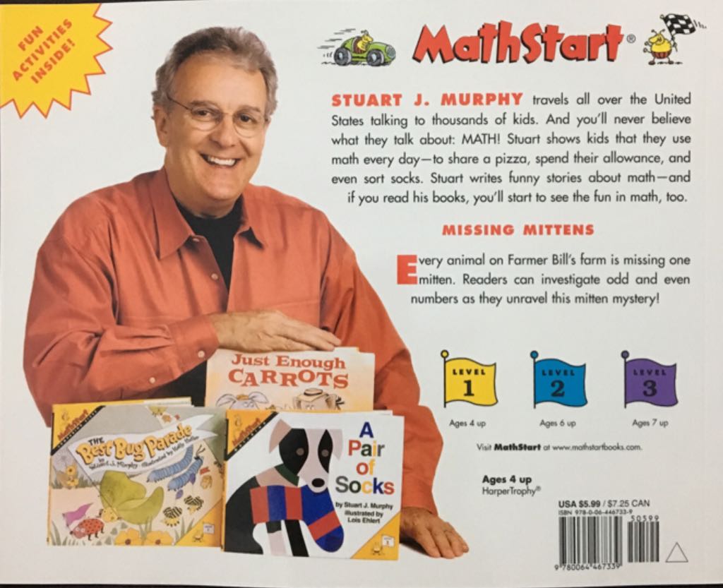 MathStart Level 1 : Missing Mittens (Odd And Even Numbers) - Stuart J Murphy (HarperCollins Children’s Books - Paperback) book collectible [Barcode 9780064467339] - Main Image 2