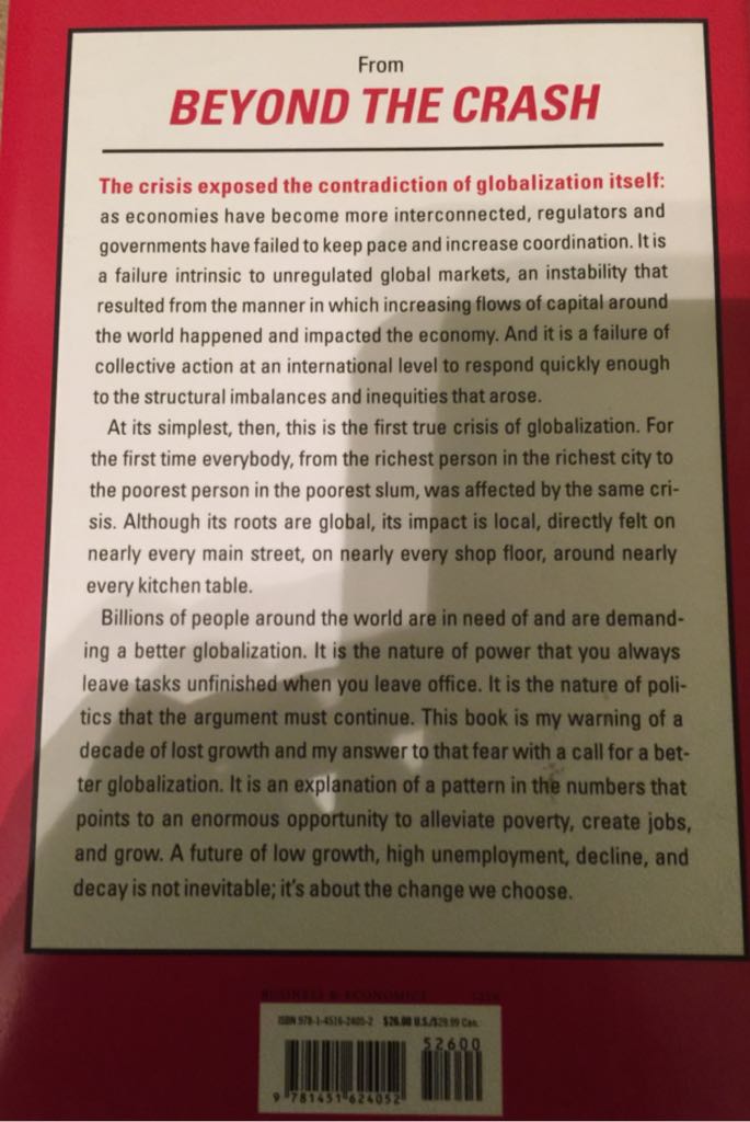 Beyond The Crash - Gordon Brown book collectible [Barcode 9781451624052] - Main Image 2