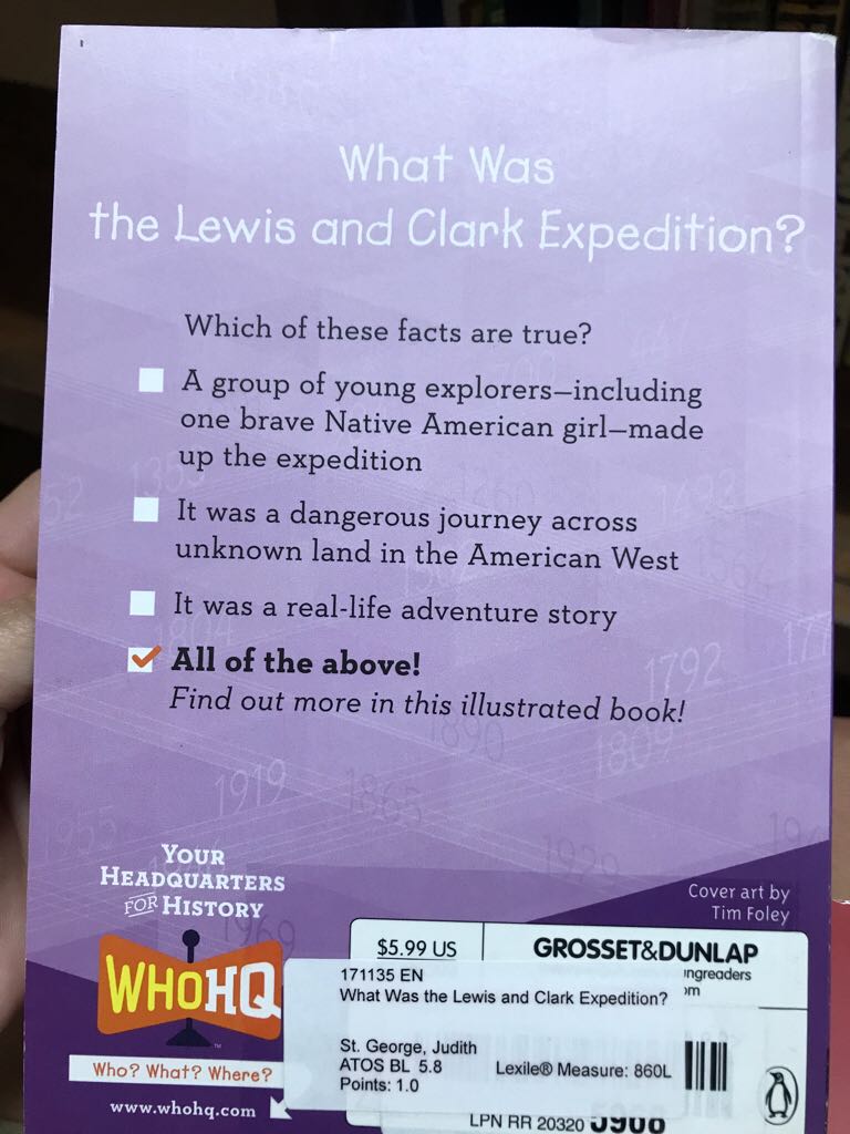 What Was the Lewis and Clark Expedition? - Judith St. George (Grosset & Dunlap - Paperback) book collectible [Barcode 9780448479019] - Main Image 2