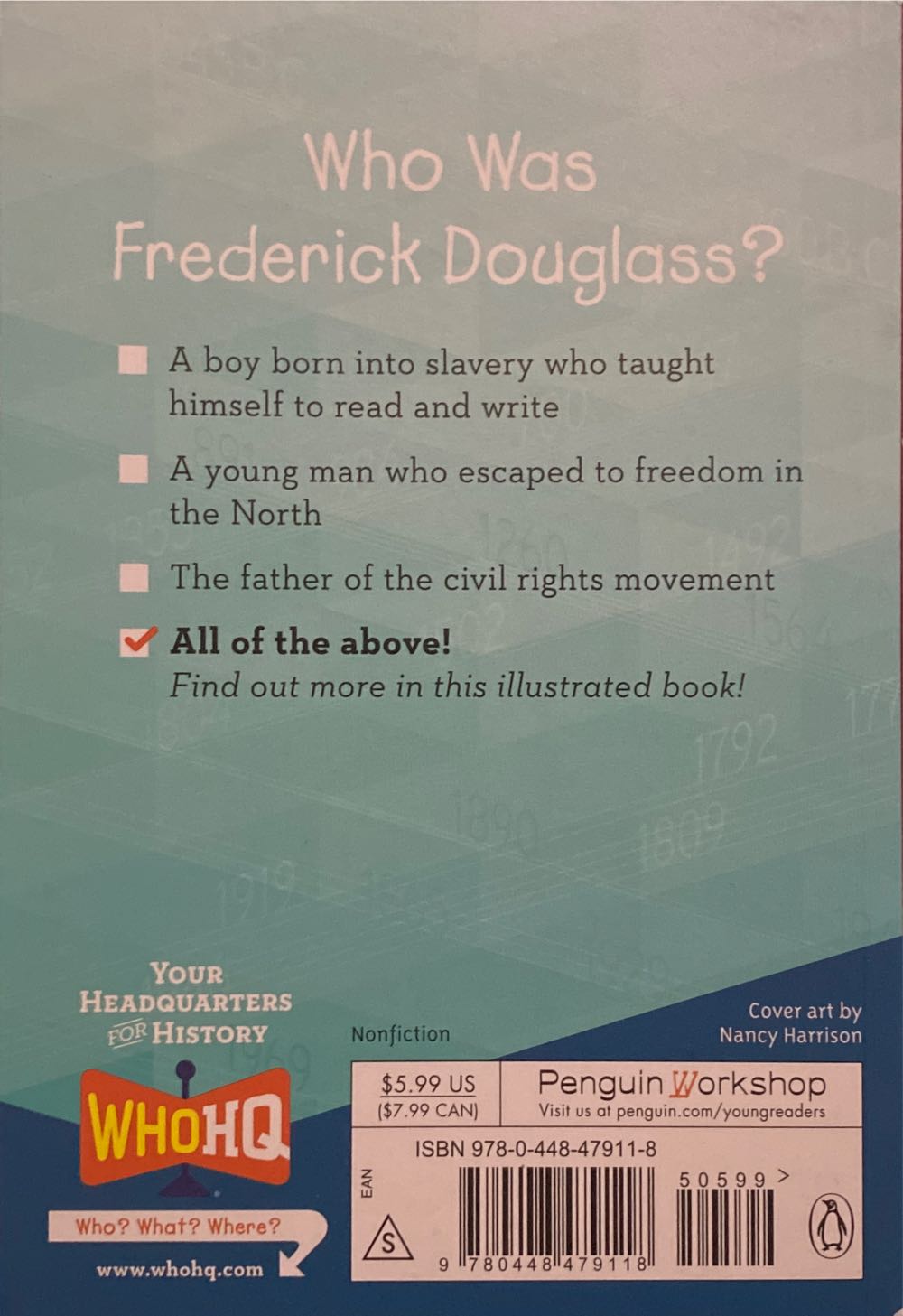 Who Was Frederick Douglass? - April Jones Prince (Penguin Workshop - Paperback) book collectible [Barcode 9780448479118] - Main Image 2