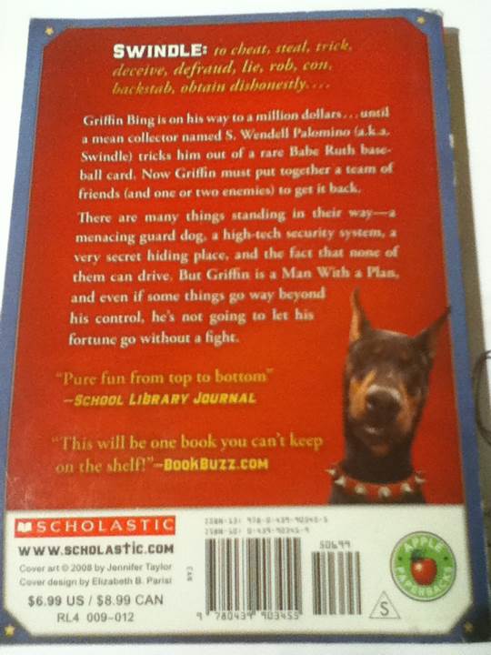 Swindle - Korman, Gordon (Scholastic Canada - Paperback) book collectible [Barcode 9780545107563] - Main Image 2