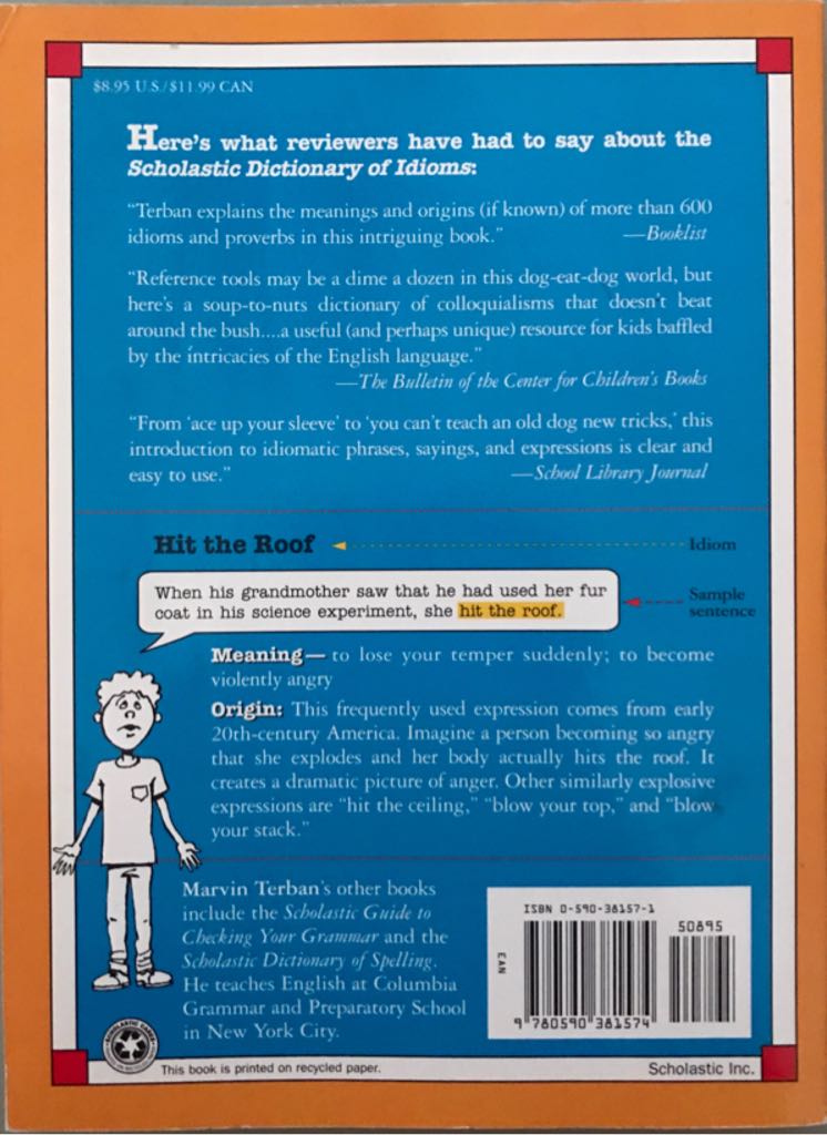 Scholastic Dictionary of Idioms - Marvin Terban (Scholastic Inc. - Paperback) book collectible [Barcode 9780590381574] - Main Image 2