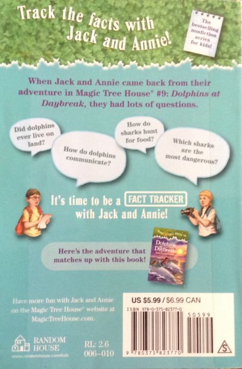 Magic Treehouse Fact Tracker Dolphins And Sharks - Mary Pope Osborne (Random House Children’s Books - Paperback) book collectible [Barcode 9780375823770] - Main Image 2