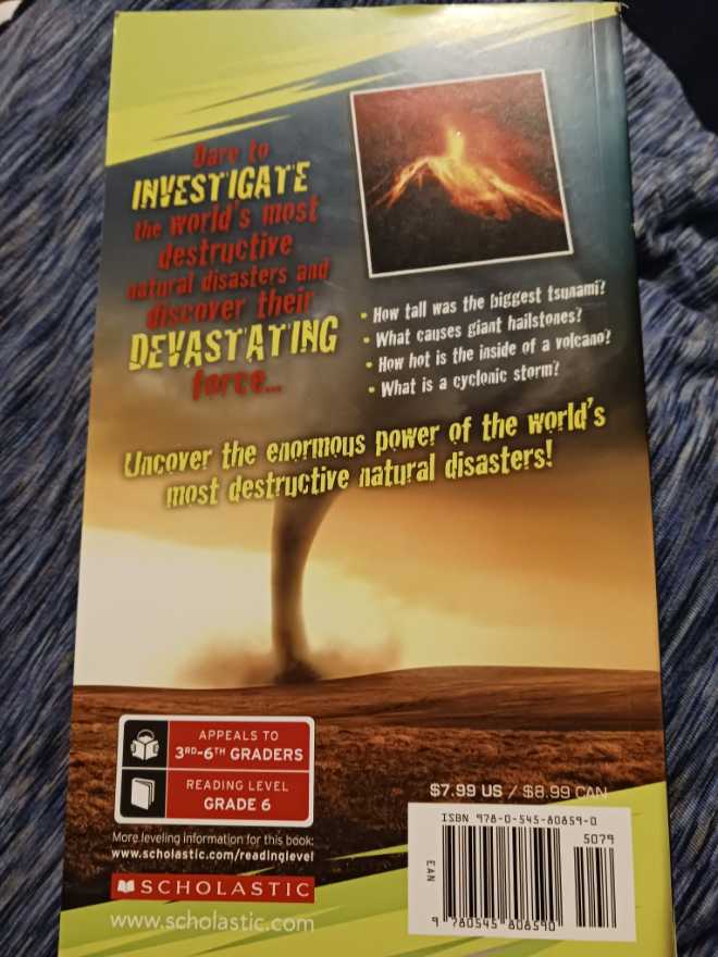 100 Most Destructive Natural Disasters - Anna Claybourne (Scholastic Inc. - Paperback) book collectible [Barcode 9780545808590] - Main Image 2