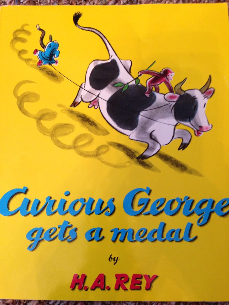 Curious George Gets a Medal - H.A. Rey (Houghton Mifflin Company - Paperback) book collectible [Barcode 9780395185599] - Main Image 1