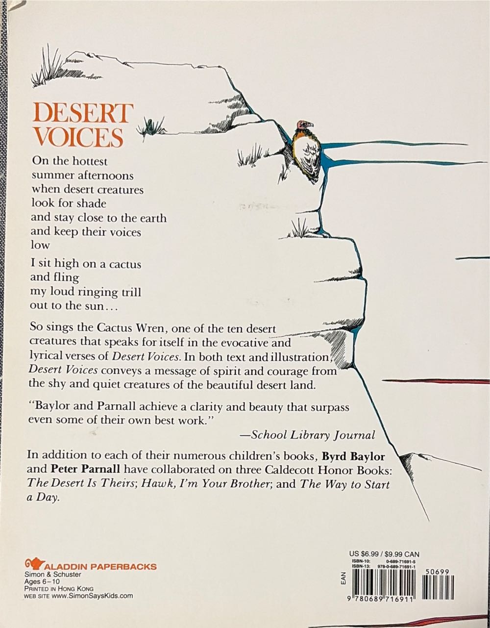 Desert Voices - Byrd Baylor (Aladdin) book collectible [Barcode 9780689716911] - Main Image 2