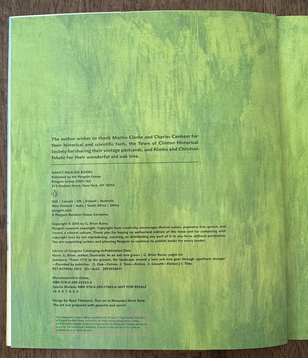 As an Oak Tree Grows - G. Brian Karas (Penguin Group - Paperback) book collectible [Barcode 9780399176036] - Main Image 3