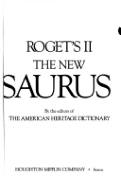 Roget’s II, The New Thesaurus
