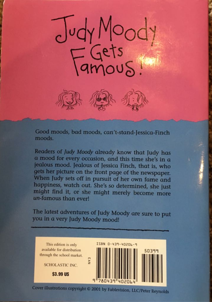 Judy Moody Gets Famous! - Alex Jamieson (Scholastic Inc. - Paperback) book collectible [Barcode 9780439402064] - Main Image 2