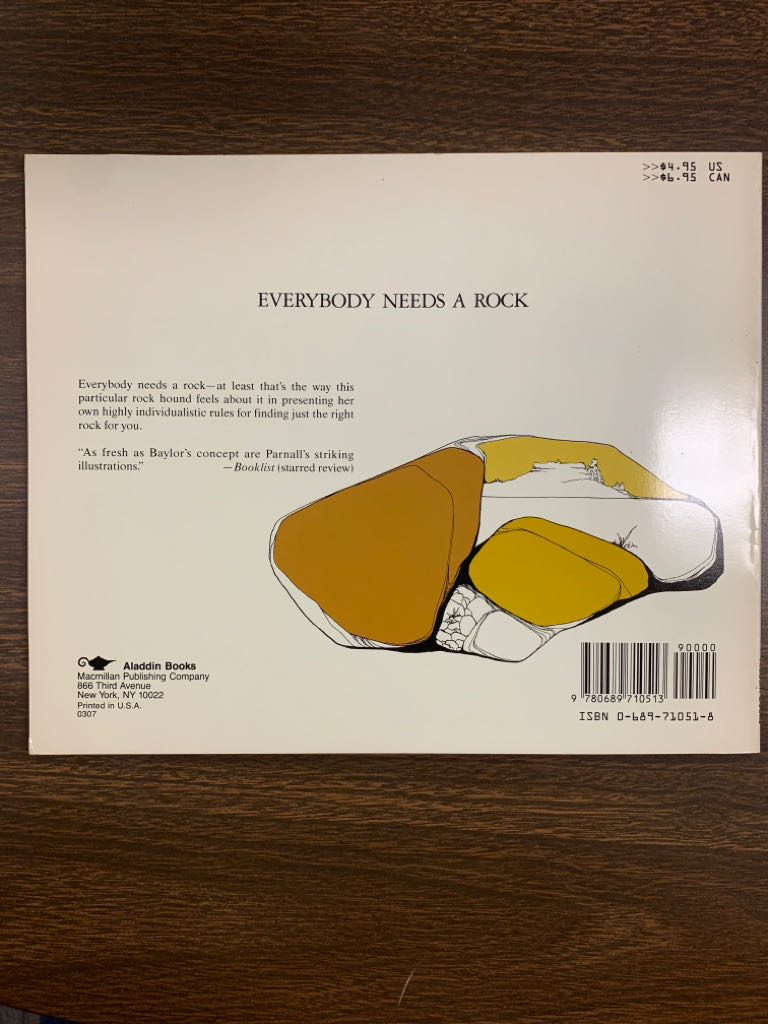 Everybody Needs a Rock - Byrd Baylor (Aladdin - Paperback) book collectible [Barcode 9780689710513] - Main Image 2