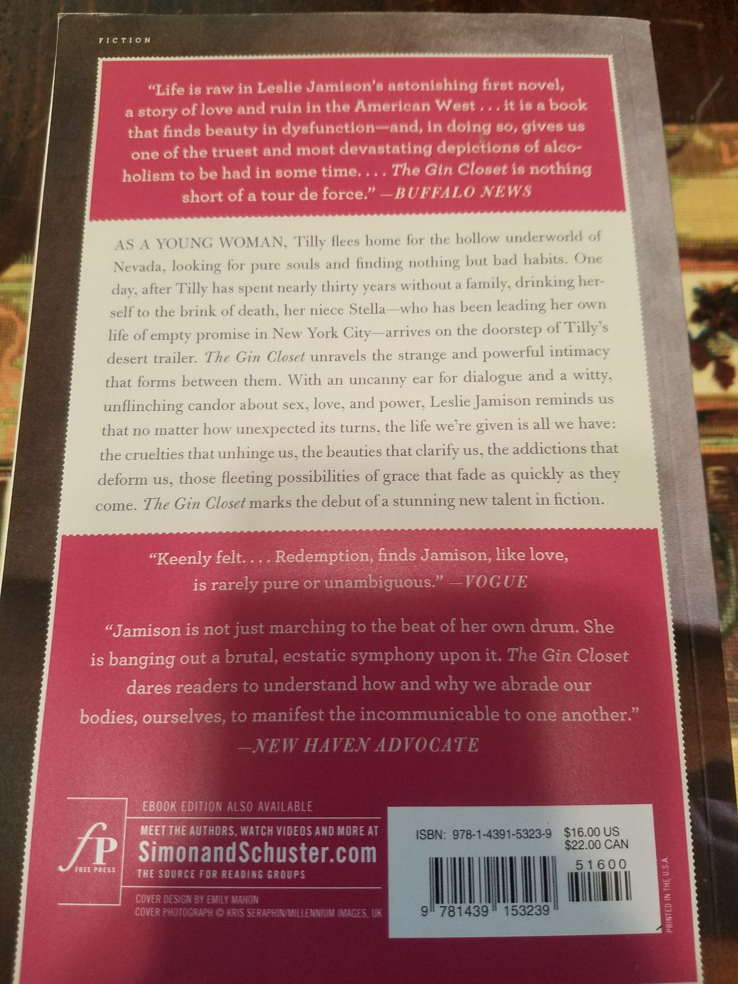 The Gin Closet - Leslie Jamison (Free Press - Trade Paperback) book collectible [Barcode 9781439153239] - Main Image 2