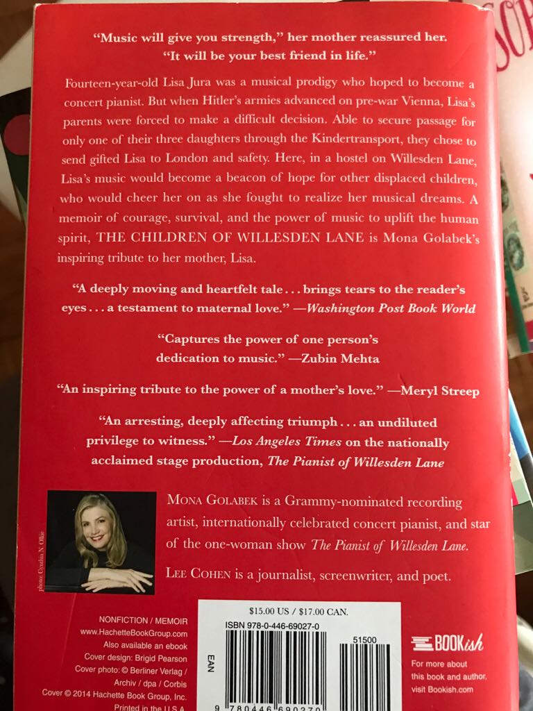 Children of Willesden Lane, The - Mona Golabek (Grand Central Publishing - Paperback) book collectible [Barcode 9780446690270] - Main Image 2