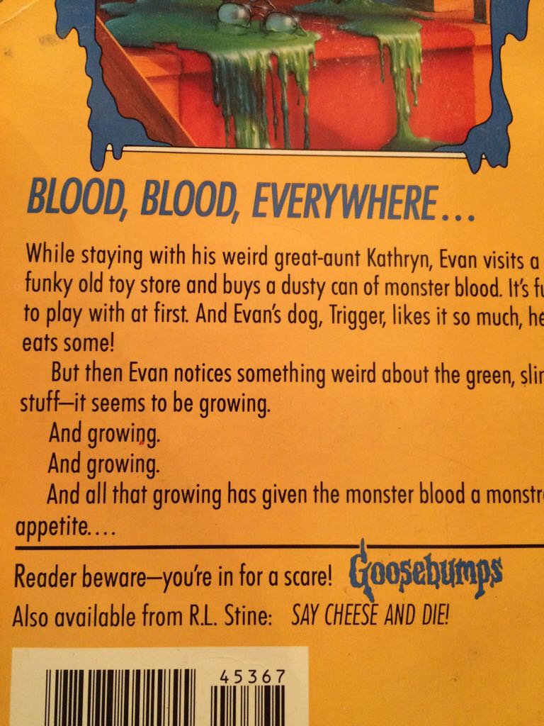 #3: Monster Blood - R.L. Stine (Scholastic Inc. - Paperback) book collectible [Barcode 9780590453677] - Main Image 2