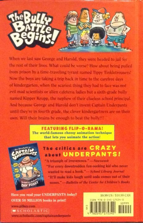 Captain Underpants #9: And The Terrifying Return Of Tippy Tinkletrousers - Dav Pilkey (Scholastic Inc. - Hardcover) book collectible [Barcode 9780545175340] - Main Image 2
