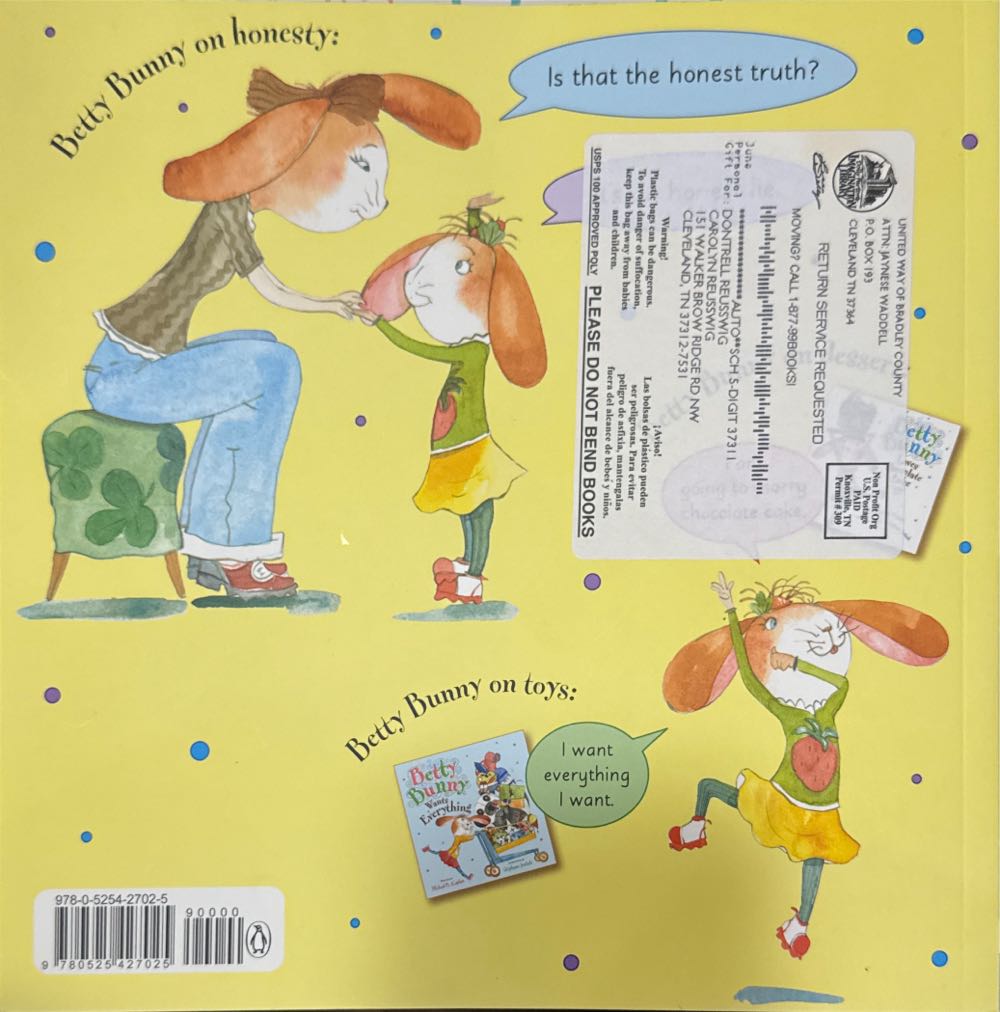 Betty Bunny Didn’t Do It - Michael B. Kaplan (Dial Books for Young Readers - Thermal Bind) book collectible [Barcode 9780525427025] - Main Image 2
