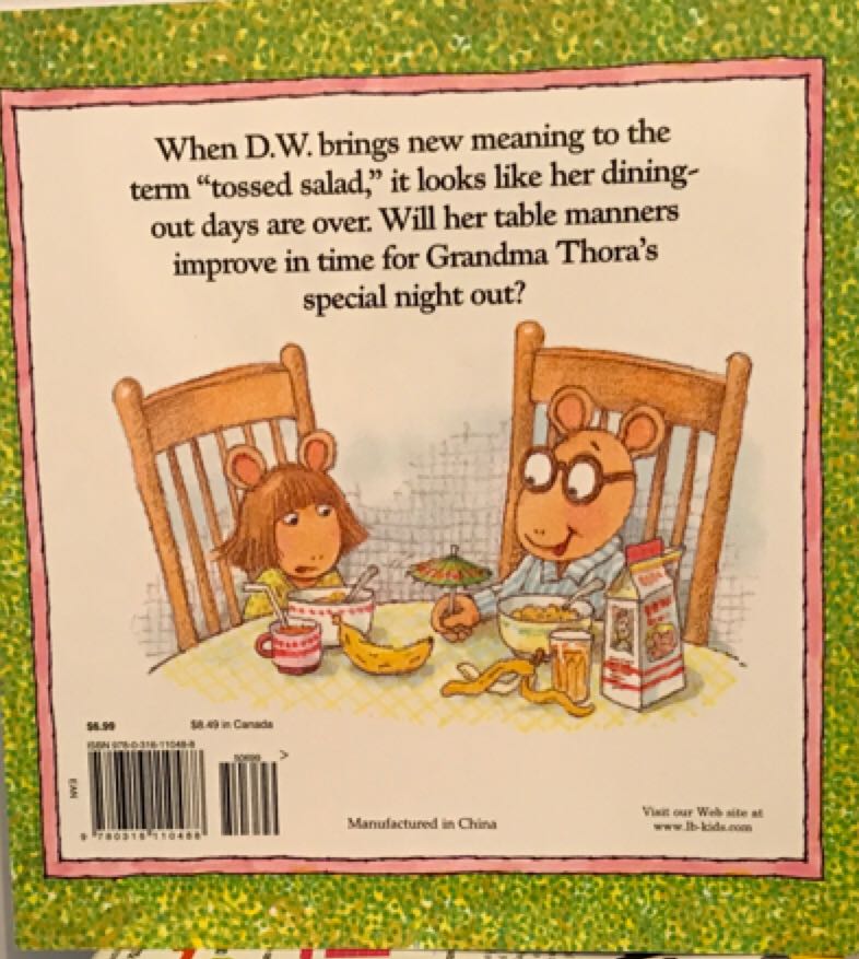 D.W. The Picky Eater A23- Marc Brown (D.W and Arthur) - Marc Brown (Little , Brown And Company - Paperback) book collectible [Barcode 9780316110488] - Main Image 2