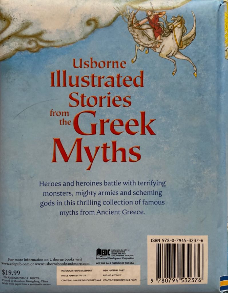 Illustrated Stories from the Greek Myths - Usborne Publishing Ltd (Usborne Books - Hardcover) book collectible [Barcode 9780794532376] - Main Image 2