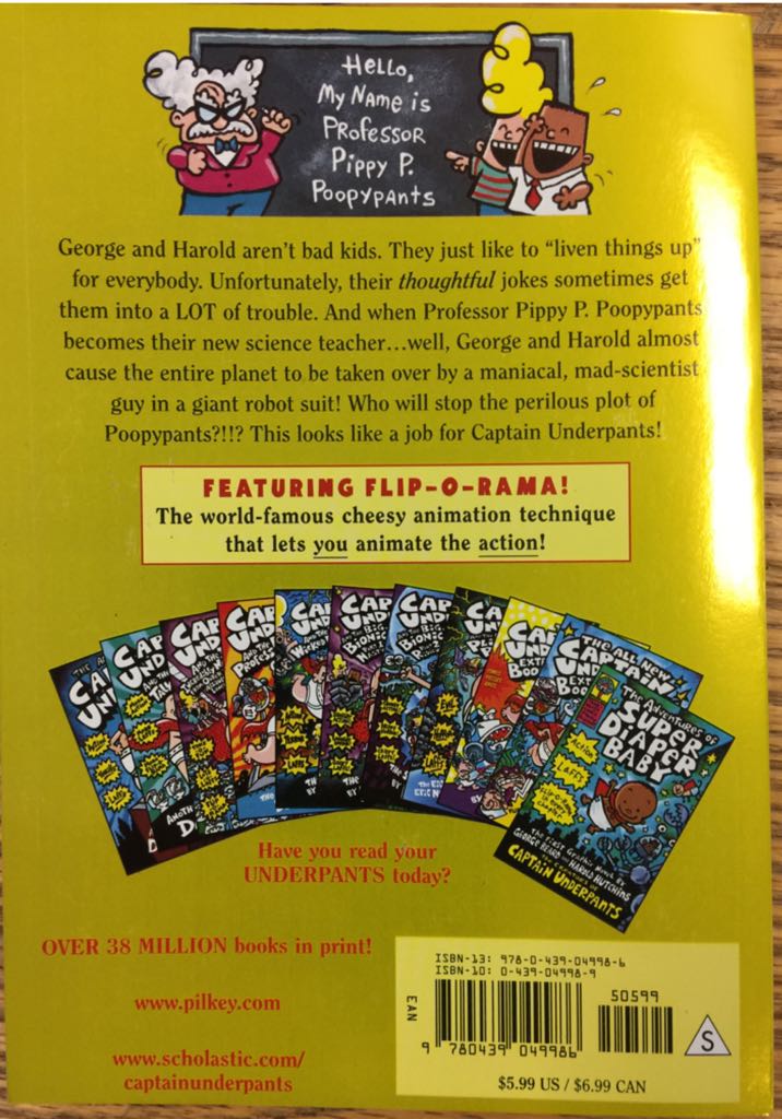 Captain Underpants 04: Captain Underpants and the Perilous Plot of Professor Poopypants - Dav Pilkey (Scholastic Inc. - Paperback) book collectible [Barcode 9780439049986] - Main Image 2