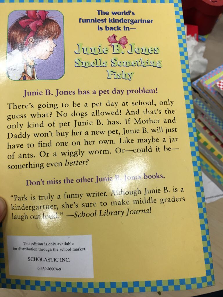 Junie B Jones Smells Something Fishy - Barbara Park (Random House Books for Young Readers - Paperback) book collectible [Barcode 9780439099745] - Main Image 2