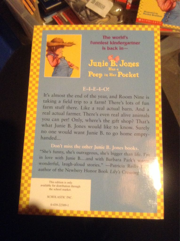 Junie B. Jones #15 Has A Peep In Her Pocket - Barbara Park (Scholastic Inc. - Paperback) book collectible [Barcode 9780439223096] - Main Image 2