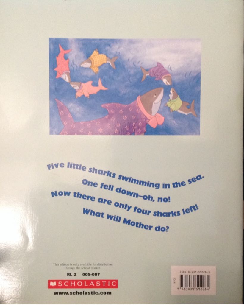 Five Little Sharks Swimming in the Sea - Steve Metzger (Scholastic Inc. - Paperback) book collectible [Barcode 9780439592284] - Main Image 2