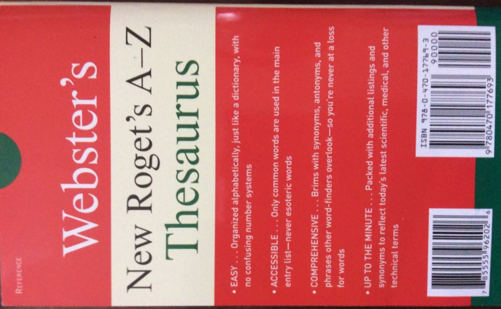 Webster’s New Roget’s A-Z Thesaurus - Agnes (Webster’s New World) book collectible [Barcode 9780470177693] - Main Image 2