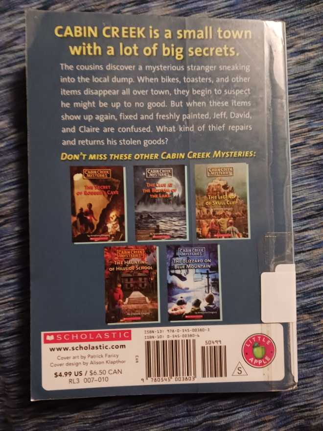 Cabin Creek Mysteries #6 The Secret of the Junkyard Shadow - Kristiana Gregory (Scholastic Paperbacks) book collectible [Barcode 9780545003803] - Main Image 2