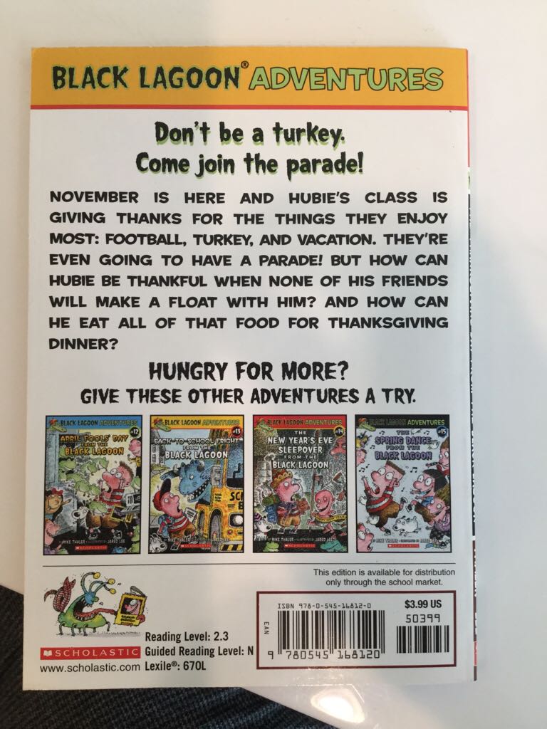 Black Lagoon 16: The Thanksgiving Day - Mike Thaler (Scholastic Inc. - Paperback) book collectible [Barcode 9780545168120] - Main Image 2