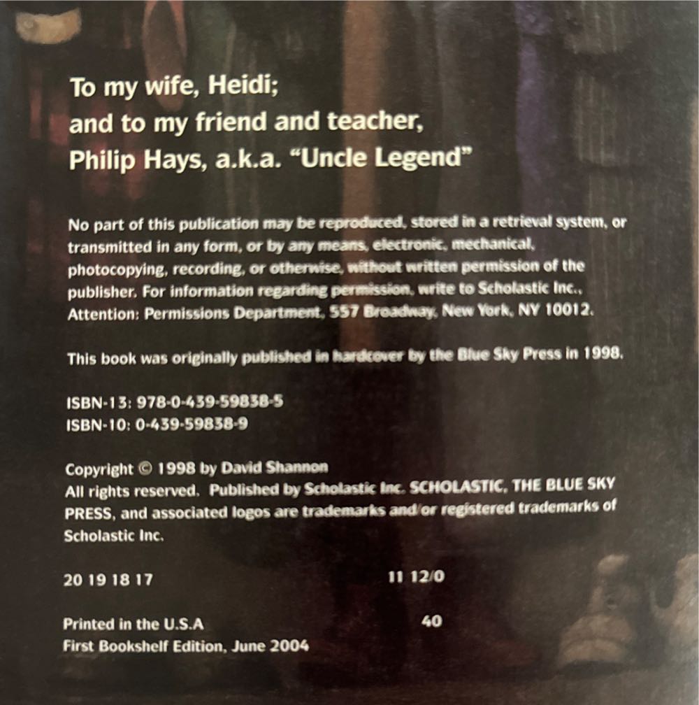 A Bad Case of Stripes - David Shannon (Scholastic - Paperback) book collectible [Barcode 9780439598385] - Main Image 3