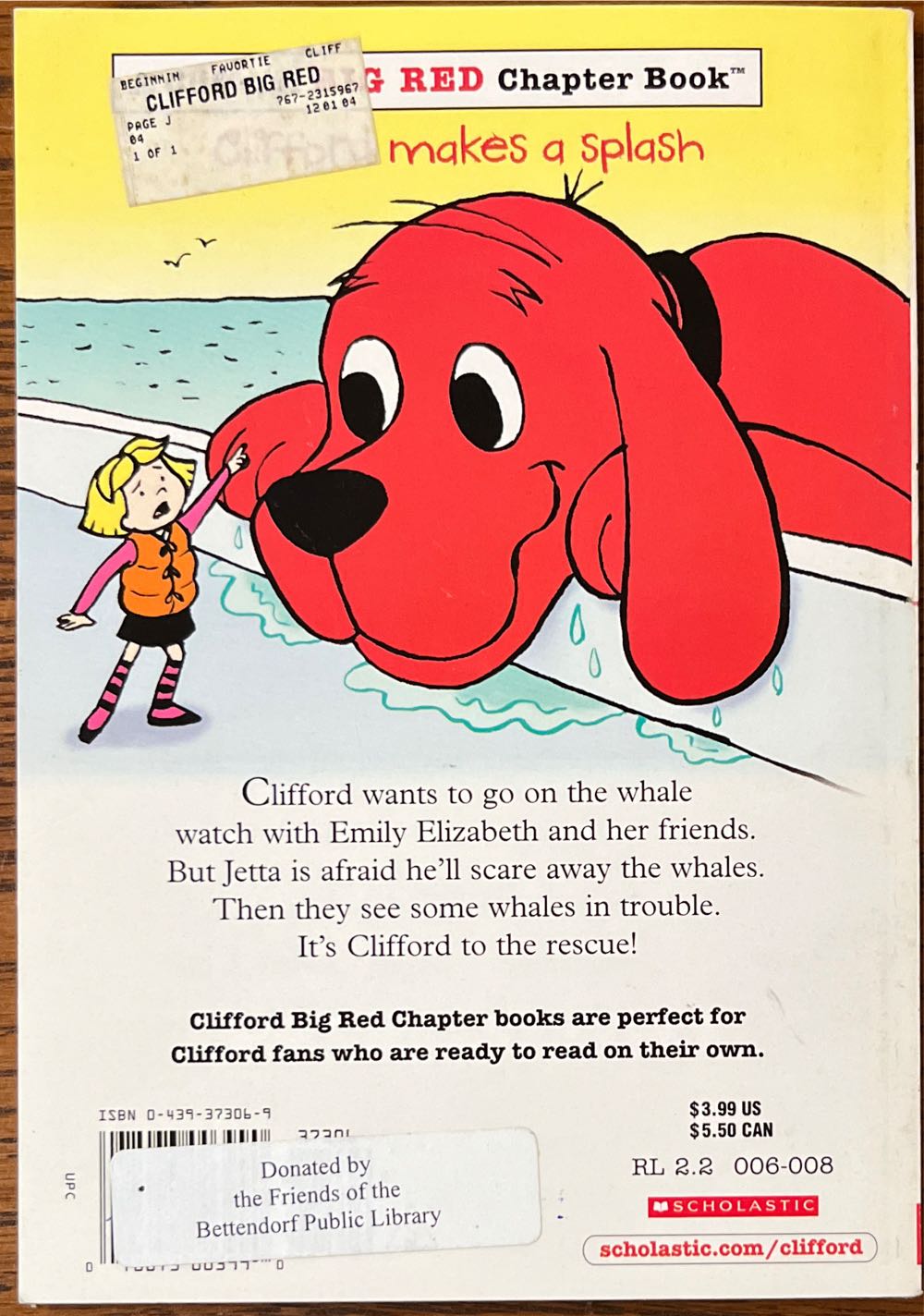 CLIFFORD #04 Saves The Whales - Carolyn Bracken (Scholastic - Paperback) book collectible [Barcode 9780439373067] - Main Image 2