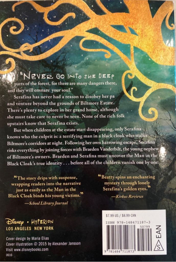 Serafina and the Black Cloak - Robert Beatty (Disney-Hyperion - Paperback) book collectible [Barcode 9781484711873] - Main Image 2