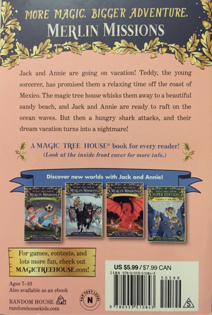 MTH: Shadow of the Shark - Mary Pope Osborne (Random House - Paperback) book collectible [Barcode 9780553510843] - Main Image 2