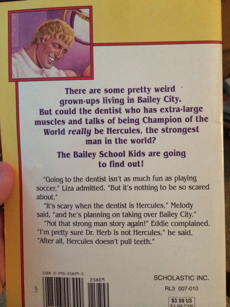Bailey School Kids: Hercules Doesn’t Pull Teeth - Debbie Dadey (Little Apple - Trade Paperback) book collectible [Barcode 9780590258098] - Main Image 2