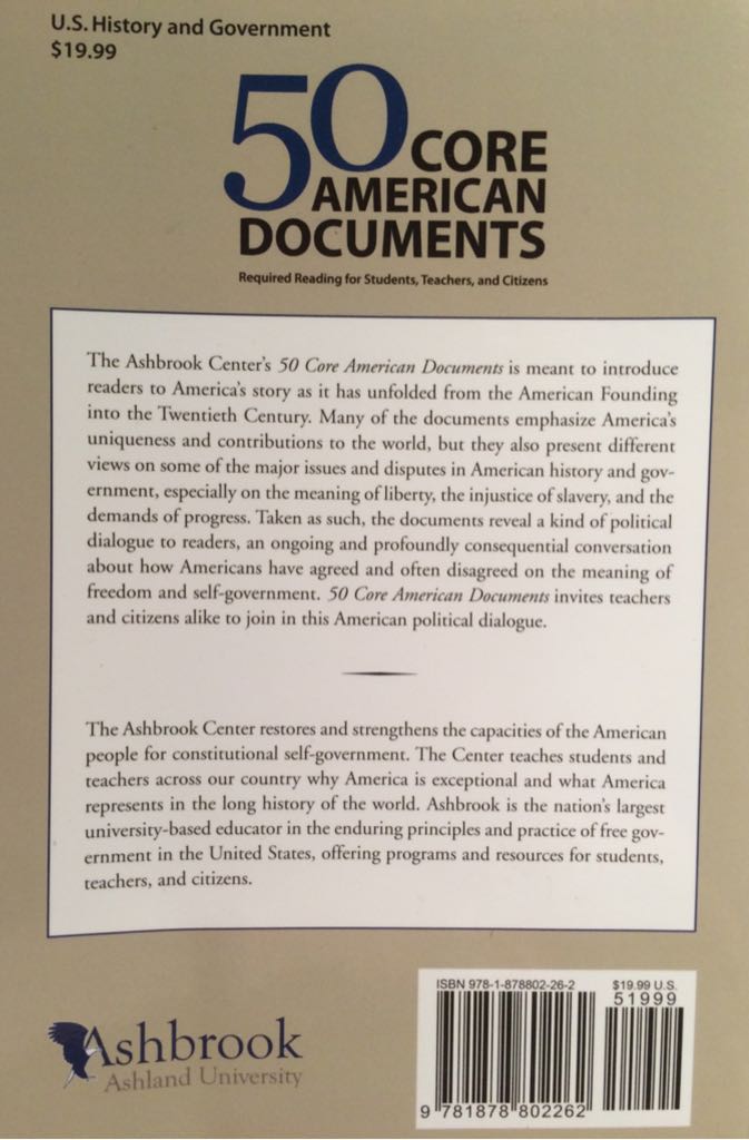50 Core American Documents - Christopher Burkett (Ashbrook Press - Kindle) book collectible [Barcode 9781878802262] - Main Image 2
