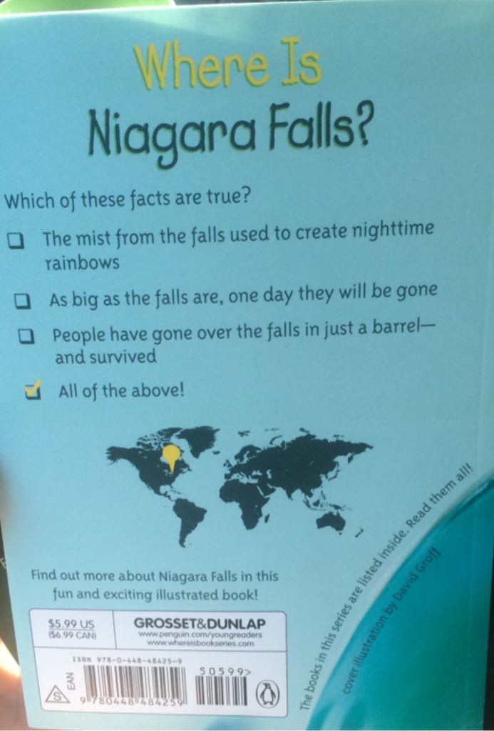 Where Is Niagara Falls? - Megan Stine (Grosset & Dunlap - Paperback) book collectible [Barcode 9780448484259] - Main Image 2