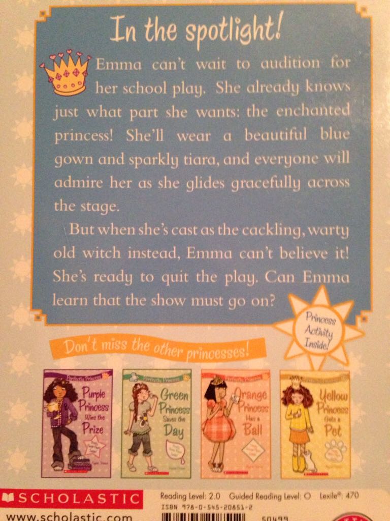 Blue Princess Takes the Stage - Alyssa Crowne (Scholastic Paperbacks - Paperback) book collectible [Barcode 9780545208512] - Main Image 2