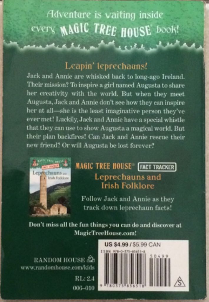 Magic Tree House #43: Leprechaun in Late Winter - Mary Pope Osborne (Random House Digital, Inc. - Paperback) book collectible [Barcode 9780375856518] - Main Image 2