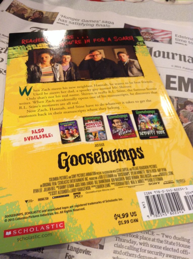 Goosebumps the Movie: Night of the Living Monsters - Kate Howard (Scholastic Incorporated) book collectible [Barcode 9780545822541] - Main Image 2