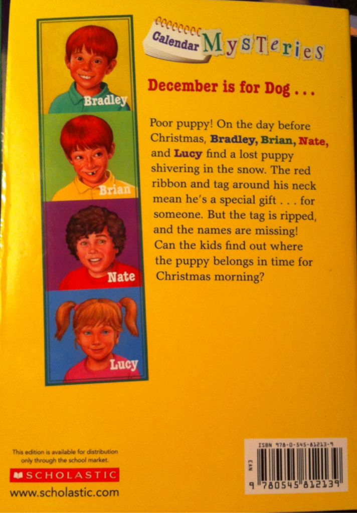 Calendar Mysteries #12: December Dog - Ron Roy (Scholastic Paperbacks - Paperback) book collectible [Barcode 9780545812139] - Main Image 2