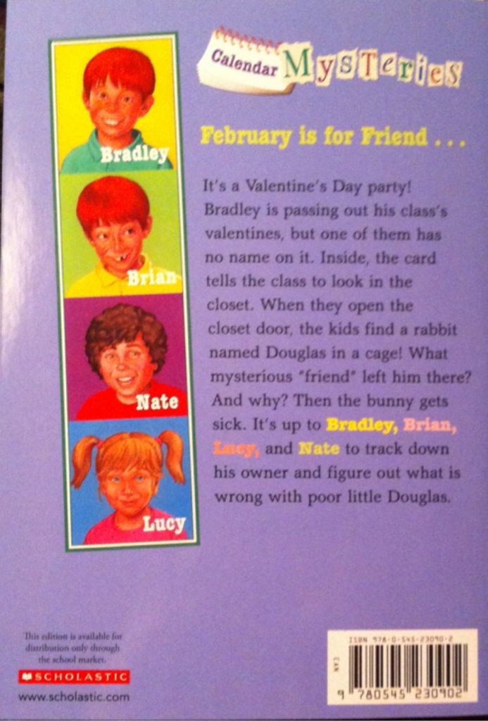 Calendar Mysteries #2: February Friend - Valentine’s Day - Ron Roy (Scholastic Paperbacks - Paperback) book collectible [Barcode 9780545230902] - Main Image 2