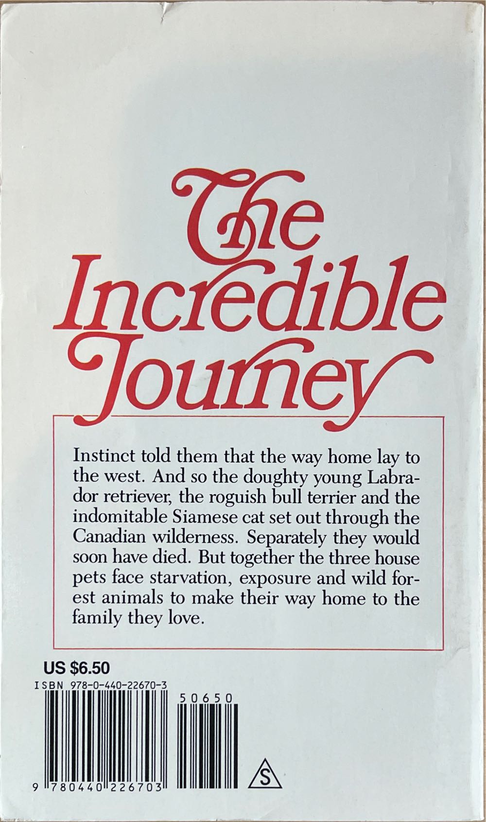 Incredible Journey, The - Sheila Burnford (Little, Brown - Paperback) book collectible [Barcode 9780440226703] - Main Image 2