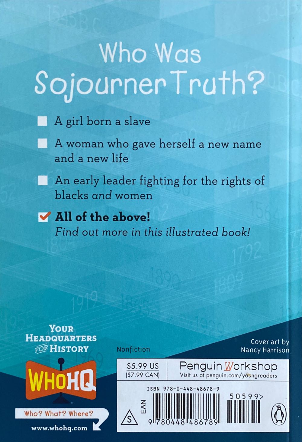 Who Was Sojourner Truth? - Yona Zeldis McDonough (Penguin Workshop - Paperback) book collectible [Barcode 9780448486789] - Main Image 2
