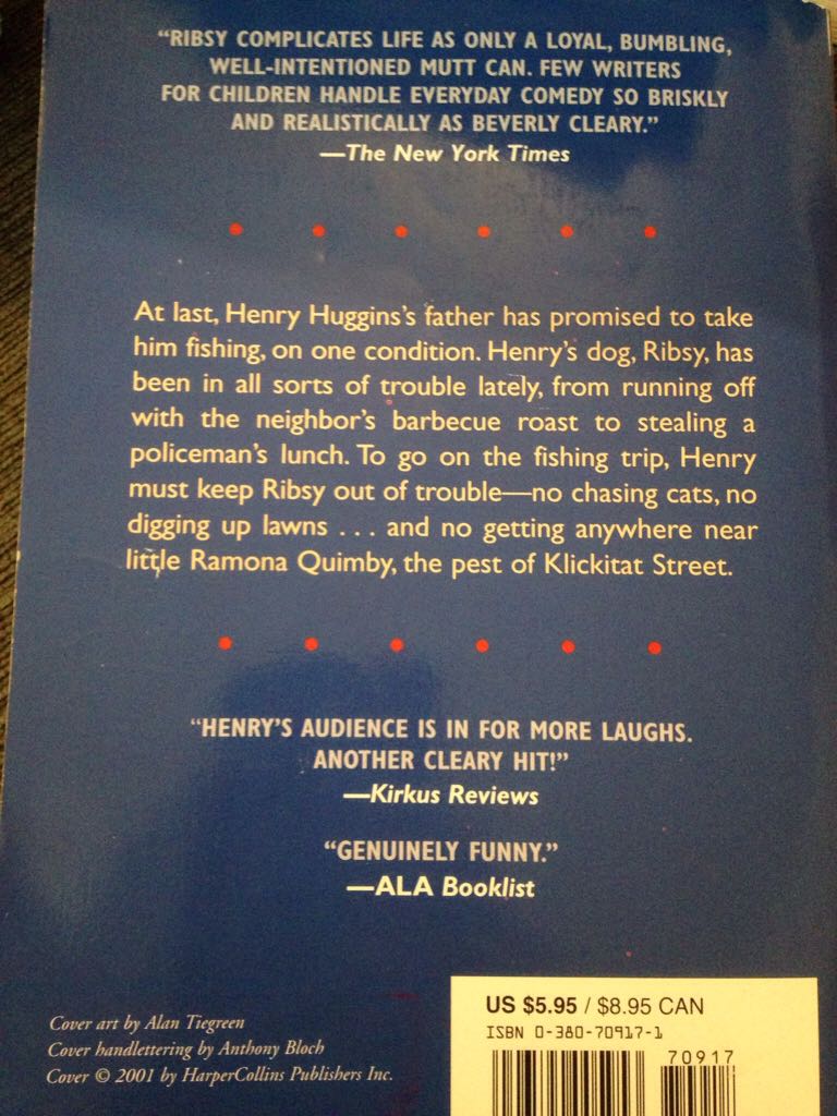 Henry and Ribsy - Beverly Cleary (Harper Trophy - Paperback) book collectible [Barcode 9780380709175] - Main Image 2