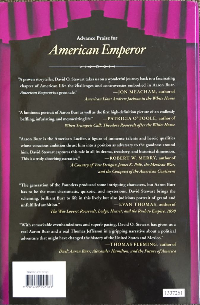 American Emperor - David O. Stewart (Simon & Schuster - Hardcover) book collectible [Barcode 9781439157183] - Main Image 2
