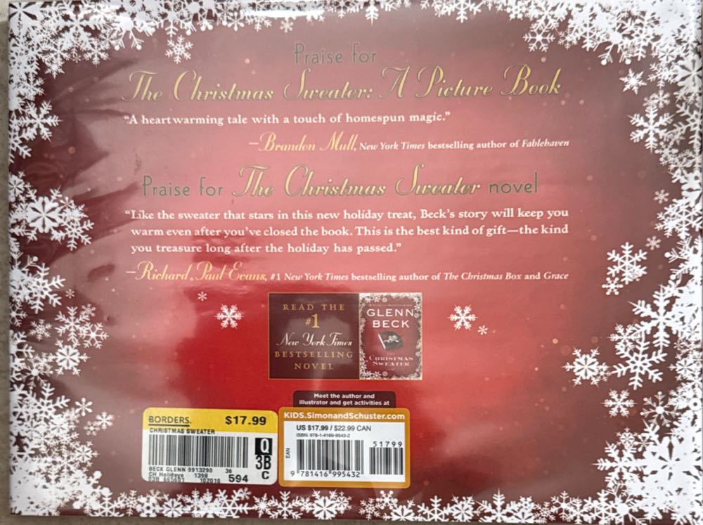 Christmas, The Christmas Sweater - Glen Beck (Simon and Schuster - Hardcover) book collectible [Barcode 9781416995432] - Main Image 2